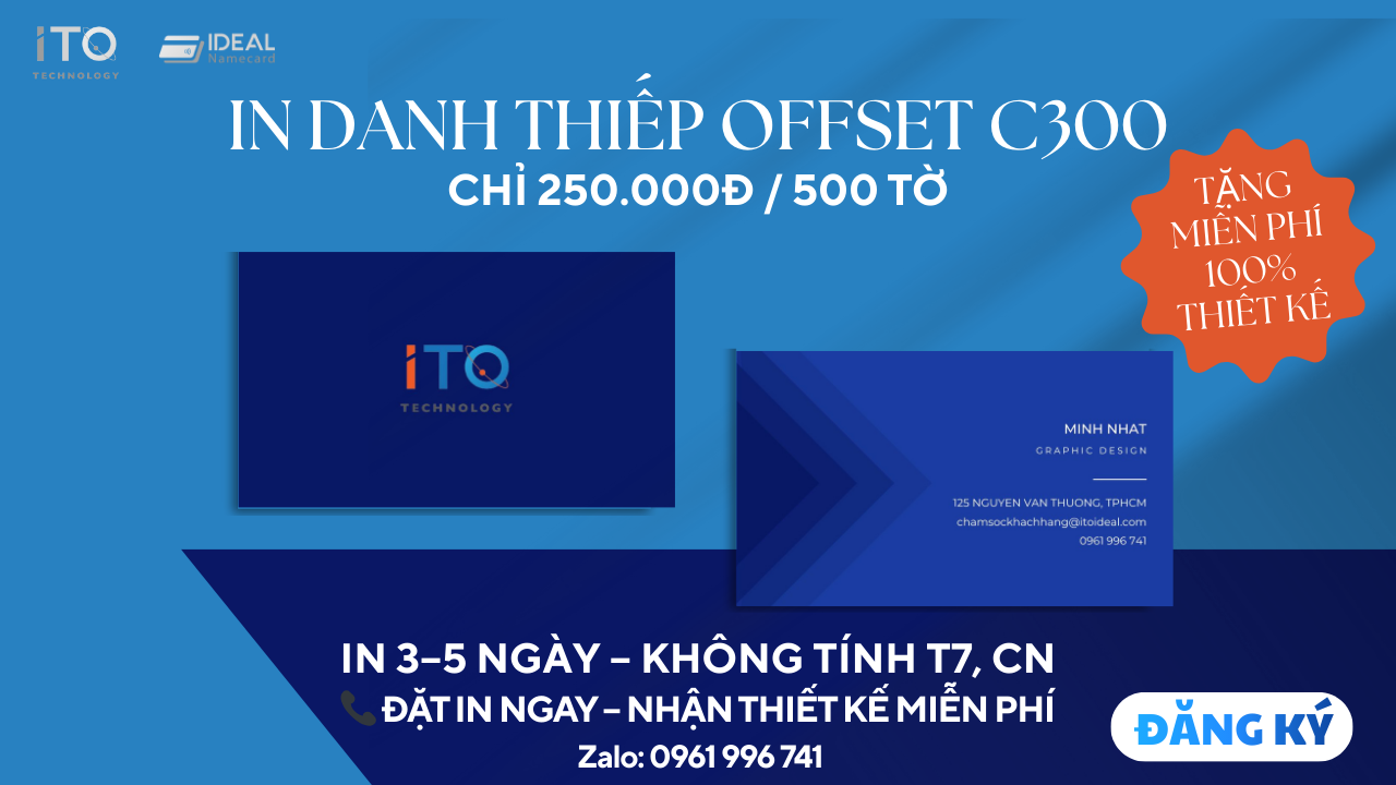 GÓI IN DANH THIẾP GIẤY OFFSET C300 – TẶNG MIỄN PHÍ THIẾT KẾ – CHỈ 250.000Đ
